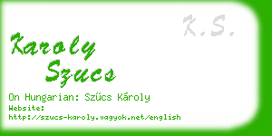 karoly szucs business card
