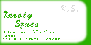 karoly szucs business card